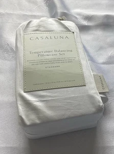 Standard Size 300 TC Temperature Regulating White Pillowcase Set - Casaluna - Picture 1 of 7