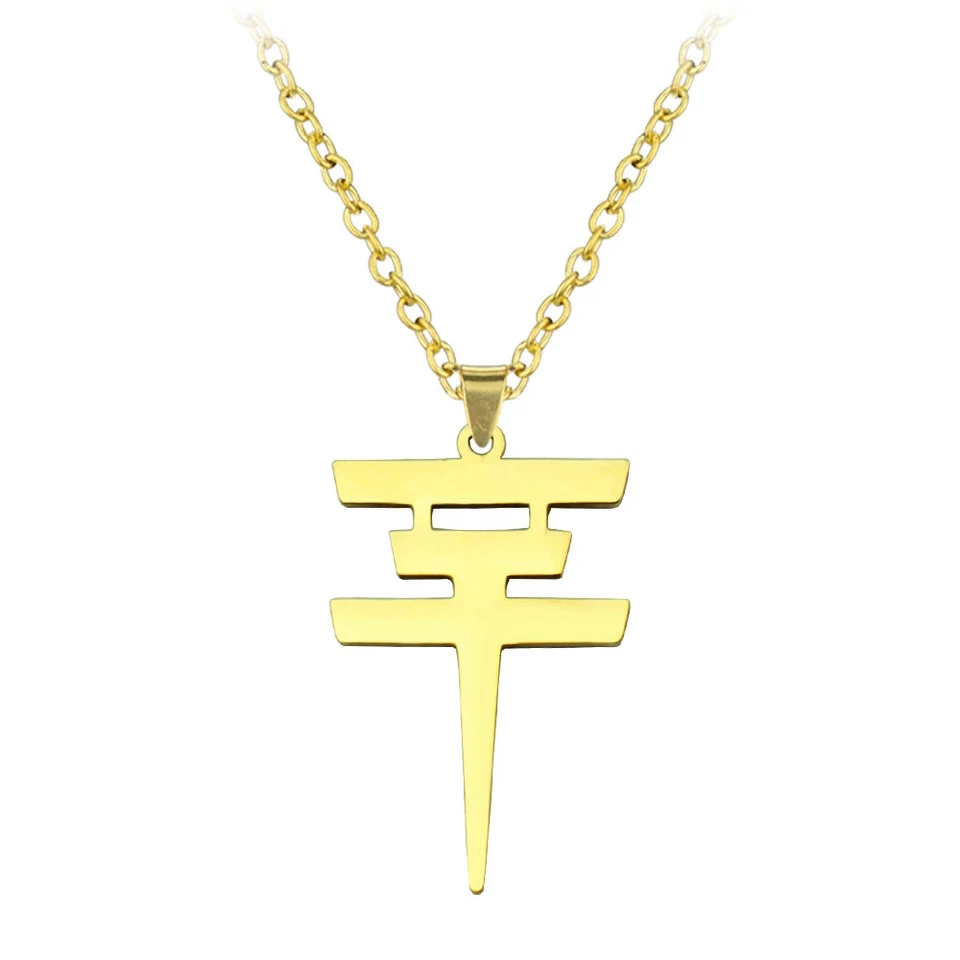 Rock Band Pendant Necklace Stainless Steel Gothic Punk Choker Chain Men Jewelry - Image 1 of 4