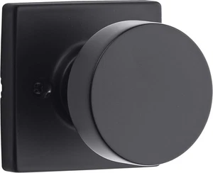 Kwikset Pismo Dummy Knob, Single Sided Handle, Matte Black, Microban - Picture 1 of 12