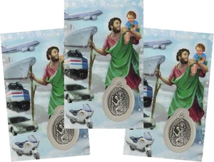 Gebet zum Heiligen Christophorus Heilige Karten, Schutzpatron Heiliger der Reisenden Sammlerstück Lamin - Bild 1 von 7