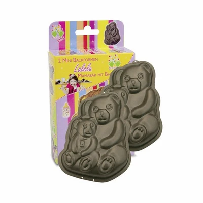 Städter KIDS Backform Lalelu Mamabär mit Baby Mini 2er Set Kuchenform 8x11x3cm - Bild 1 von 2