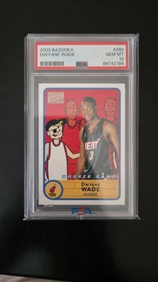 2003-04 DWYANE WADE BAZOOKA RC ROOKIE SP BASE PSA 10 GEM MINT! CARD #280! TOPPS! - Image 1 of 4