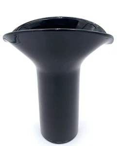 Vintage 11.4" Tarnowiec (Poland) Hand-Blown Black Glass Vase (Deep Amethyst) - Picture 1 of 12