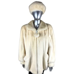Pearl MINK Jacket w/MINK Hat, Sz M, Certified Vintage Fur w/Storage Bag - Picture 1 of 10