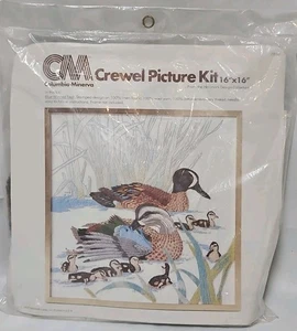 Columbia Minerva Crewel Kit - 16 x 16 - Blue Winged Teal - Sealed -1977 Hallmark - Picture 1 of 6