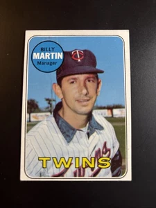 1969 Topps Baseball Twins Yankeees Billy Martin High Rookie Manager #547 - Imagen 1 de 2