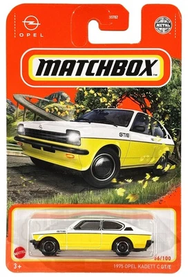 Nuevo amarillo/blanco 2022 Matchbox #56/100 MBX Highway 1975 Opel Kadett C GT/E Foto 1 de 3