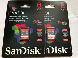 2pcs 8gb SanDisk Pixtor SDHC class 10 Card for Canon & Kodak,Nikon SDHC Cameras - Picture 1 of 3