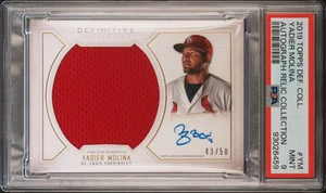 2019 Topps Definitive Collection Yadier Molina #YM Autograph Relic /50 PSA 9 - Bild 1 von 2