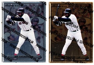 1996 Donruss Leaf Preferred MO VAUGHN GOLD & SILVER STEEL SAMPLE PROMO Cards 
