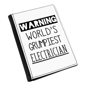 Warning World's Grumpiest Electricista Funda de Pasaporte Funda Genial Mejor - Imagen 1 de 1