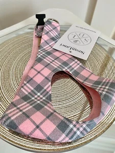 Susan Lanci Ultra Suede Scotty Baby Pink Plaid Step In Harness S/M BNWT - Picture 1 of 7