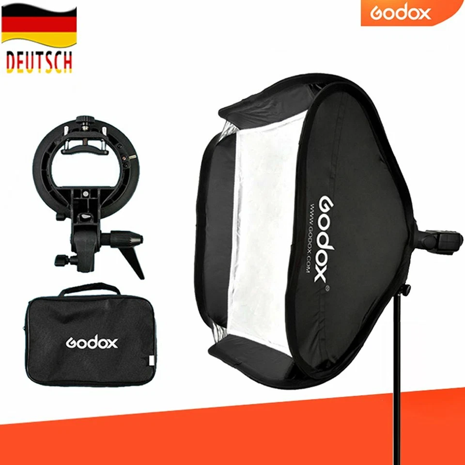 DE Godox 60 x 60 cm softbox pieghevole con supporto flash Bowens tipo S per AD200 TT685