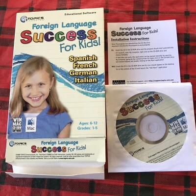 Foreign Language Success Kids 6-12 CD ROM 2008Win/Mac Spanish French German Ital - Image 1 of 4