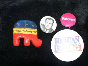 4 politische Pinbacks Bush, Reagan, New Orleans Convention - Bild 1 von 2