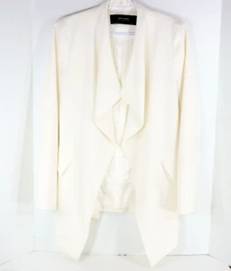 ZARA Basic GLEN 547 Women's M Waterfall Jacket / Blazer, Ivory Off White NEW woT - Picture 1 of 8
