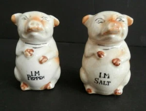 Vintage Pigs, Im Pepper, Im Salt Salt & Pepper Shakers Made In Japan - Picture 1 of 12