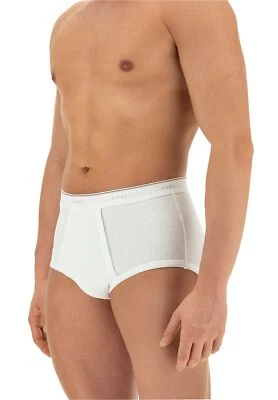 3 Slip Uomo Cagi 1200 Fianco Alto in Cotone Costina senza Cuciture ai lati - Immagine 1 di 2