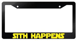 Glossy Black License Frame Sith Happens Auto Accessory - Picture 1 of 1