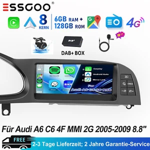 Für Audi A6 C6 4F MMI 2G 2004-2011 Carplay Android Multimedia Autoradio DAB 128G - Bild 1 von 18