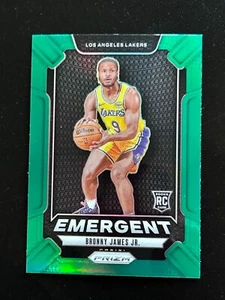 2024-25 Panini Prizm - BRONNY JAMES JR (RC)  #8 - Emergent Green Prizm - LAKERS - Picture 1 of 2