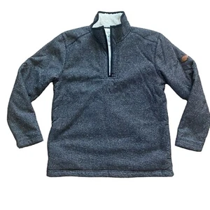 Orvis Fleece Quarter 1/4 Zip Pullover Sweater Gray Black Men’s Size M - Picture 1 of 5