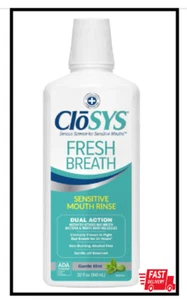 CloSYS Sensitive Mouthwash, Gentle Mint Alcohol Free Dye Free Fresh Breath 32 oz - Picture 1 of 3