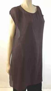 Eileen Fisher Cassis transparente Seide Georgette Tunika Top Gr. XS neu mit Etikett $ 288 - Bild 1 von 12
