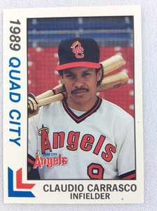 1989 Quad City Angels-Eastern League-BEST Baseball Card-Claudio Carrasco