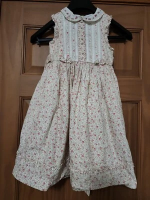 Laura Ashley Pink Floral Girl's Dress Pinafore Pearl Lace Cottage Core sz S - Image 1 of 4