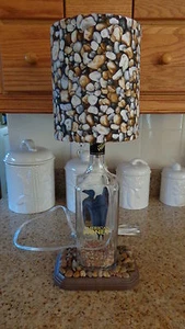 Folk Art/By the Artist Table/Desk Lamp (Pebbles/River Rocks Shade) - Picture 1 of 3