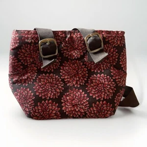 Bolsa de almuerzo aislante Rachel Ray marrón, diseño floral rosa. Almuerzo frío o caliente - Imagen 1 de 4