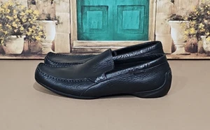 Lacoste Shoes Mens 10 Argon Lexi 2 Loafers Black Leather Slip On Casual Moc Toe - Picture 1 of 8