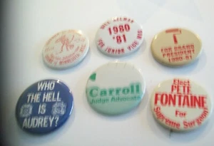 6 PINBACK BUTTONS TRIPANIER FONTAINE CARROLL AUDREY/ SELMA ROLLER BLADE  - Picture 1 of 1