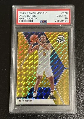 2019-20 Mosaic Alec Burks Gold Mosaic Prizm #10/10 PSA 10 Warriors GEM MINT - Image 1 of 2