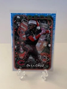 2024 Topps Holiday Elly De La Cruz SP Santa Hat Variation #H102 Reds Rookie RC - Picture 1 of 2