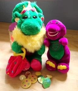 Lot of 2 Vintage Lyons Group I Love You Singing Barney & Princess Baby Bop Plush - Picture 1 of 22