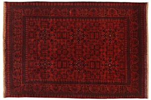 Tappeto Afghan Khal Mohammadi 100x150 annodato a mano marrone geometrico orientale s - Foto 1 di 4