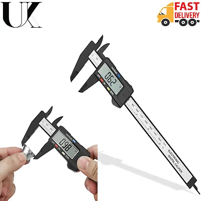 6'' LCD Digital Vernier Caliper Black Micrometer Measure Tool Gauge Ruler 150mm • 4.15£