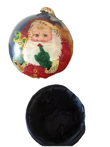Sorelle Christmas Hand Crafted Glass Heart Santa Claus Tree Ornament - Picture 1 of 5