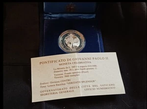 Vatican 500 Lire 1994 Silver Proof Coin – Veritatis Splendor – Pope John Paul II - Picture 1 of 13