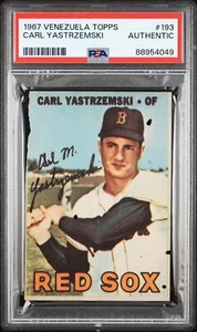 Venezuela Topps 193 1967 Carl Yastrzemski - PSA auténtico - Imagen 1 de 2