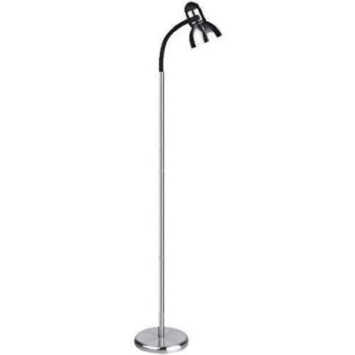Lite Source Henrik 1-light Floor Lamp (Polished Steel, Black) - Image 1 of 2