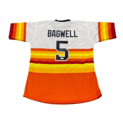 Jeff Bagwell Signed Houston Astros Custom Jersey Beckett BAS COA - Image 1 of 3