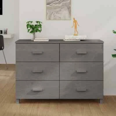 Sideboard HAMAR Light Gray 44.5"x15.7"x31.5" Solid Wood Pine vidaXL - Image 1 of 4