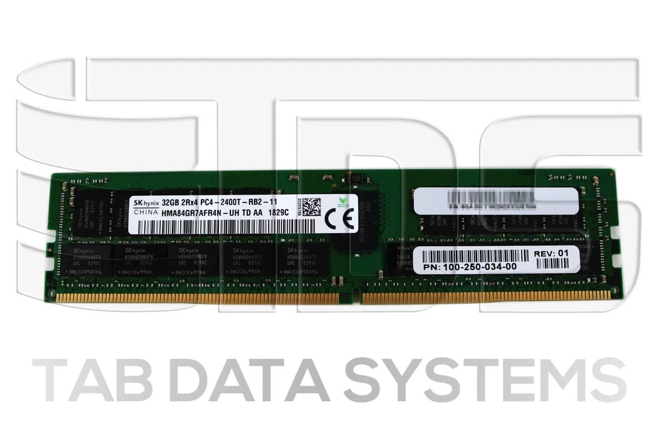 EMC 100-250-034-00 32GB RDIMM DDR4-2400 2 RANK 36-8Gx4 1.2v for Isilon and VMAX - Image 1 of 1