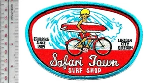 Parche para bicicleta Surfing Oregon Safari Town Surf Shop Lincoln City SIN TARIFA - Imagen 1 de 1
