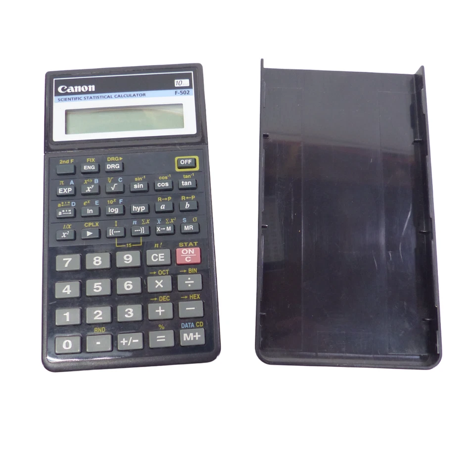 Canon F-502 Scientific Statistical Calculator With Hard Slip Case/Cover Tested - Image 1 of 4