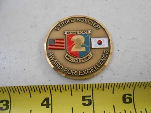 RARE STRIKE FORCE SOLDIER UNITED STATES KOREA ARMY MILITARY CHALLENGE COIN ROK - Picture 1 of 3
