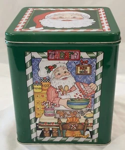 DECORATIVE METAL TIN, MERRY CHRISTMAS WITH SANTA CLAUS - Picture 1 of 6